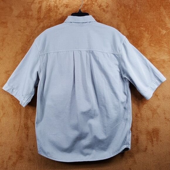 G-STAR RAW Shirt Mens Small Gray Denim Double Pocket Relaxed Short Sleeve $170 - Picture 6 of 10